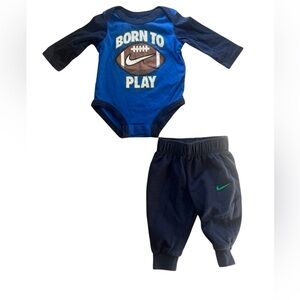 Nike Baby Boy Blue Born to Play Football Outfit | 0-3M NWOT